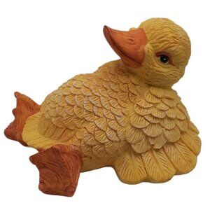Resin Yellow Duckling Lounging on Back Duck Farm Animal Spring Easter
